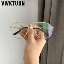 VWKTUUN Metal Frame Prescription Glasses Round Optical Glasses Frames Women Men Twin Beam Fake Glasses Reading Eyewear 2024 - buy cheap