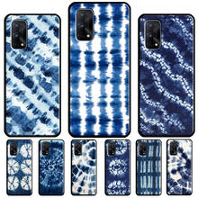 Shibori indigo tie dye para oneplus 9 pro 8t 7 caso nord para oppo realme gt neo q3 6 7 8 pro 7i c21 c11 c3 capa 2024 - compre barato