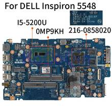 Материнская плата для ноутбука DELL Inspiron 5548 I5-5200U материнская плата для ноутбука CN-0MP9KH 0MP9KH ZAVC1 LA-B016P SR23Y 216-0858020 DDR3 2024 - купить недорого