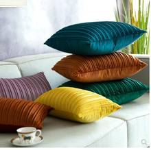Modern simple velvet sofa hotel villa living room cushion cover bedroom pillowcase 2024 - buy cheap