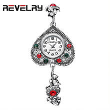 Relógio de quartzo das mulheres, relógio pequeno casual colorido em forma de coração 2024 - compre barato