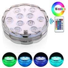 16 Colorful RGB 10 Led Fish Tank Aquarium Light Waterproof Submersible Pool Vase Lighting Underwater Decor Remote Controller 2024 - buy cheap