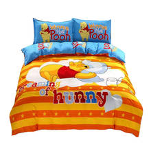 Funda de edredón de Winnie the Pooh para habitación de niños, juego de cama de tamaño completo, colcha de matrimonio con estampado de Disney, color naranja 2024 - compra barato