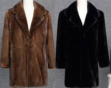 Осенняя кожаная куртка из искусственного меха норки, Мужская зимняя утолщенная теплая меховая кожаная куртка, мужские свободные куртки, модные B222 2024 - купить недорого