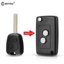 KEYYOU 10 Uds modificada llave de mando a distancia vacía Shell para Citroen C2 C3 C4 C5 para Peugeot 307 207 407 Flip 2 botones funda a prueba de cortes 2024 - compra barato