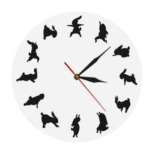 Yoga Rabbit Modern Iconic Clock Animal Bunny Wall Clock Gift For Yoga Lover Flexible Girl Silhouette Fitness Sport Timepiece 2024 - buy cheap