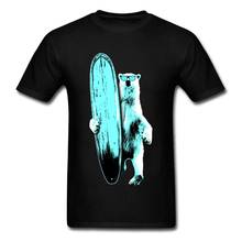 Funny Design T-Shirts Men Polar Bear Surfer T-Shirt 3D Digital Print Hight Quality Tee Shirt For Teenager Fashion Tops Tees 2024 - buy cheap