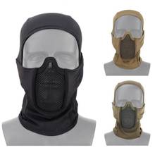 Tactical Full Face Steel Mesh Mask Balaclava Cap Cycling CS Game Paintball Headgear Hunting Airsoft Protective Mask Liner Cap 2024 - buy cheap