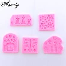 Aomily Festival Snowflake Bell Star Moon Silicone Chocolate Mould Cake Decorating Cupcake Cookies Mold Muffin Pan Baking Gift 2024 - buy cheap