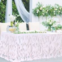 Handmade Pink Wavy Tulle Table Skirt For Wedding Dessert Britday Party Table Decor Table Signature Home Decoration 185*77cm 2024 - buy cheap