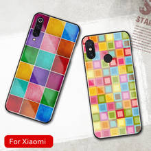 FinderCase for Xiaomi Mi 8 Se Case Tempered Glass Hard Back Colorful Squares Cover for Xiaomi Mi 8 9 SE Mix 2 2s 3 Max 3 2024 - buy cheap