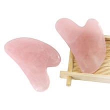Tabla raspadora de Jade Natural Gua Sha para masaje, cuarzo rosa, piedra Guasha para estiramiento de la piel del cuello y la cara, eliminador de arrugas, cuidado de belleza 2024 - compra barato