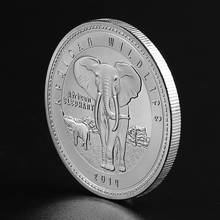 Wild Protected Animals African Elephant 2014 Zambia 1000 KWACHA Silver Plated Commemorative 2024 - buy cheap