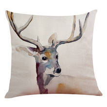 18X18 Inch Creative Deer Head Throw Pillow Case Sofa & Bed Home Decor Design Square Cushion Cover Colorful 2024 - buy cheap