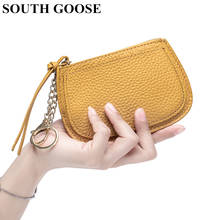 SOUTH GOOSE Genuine Leather Coin Purse Women Change Pouch Purse Kids Coin Pocket Ladies Card Keychain Holder Small Money Bag 2024 - buy cheap
