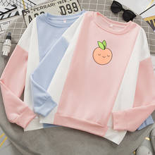 Moletom com capuz de frutas fofas feminino, moda de rua harajuku, kawaii, de grandes dimensões, quente, grosso, outono, inverno, roupas para adolescentes 2024 - compre barato