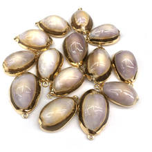 Concha natural roxa conchas pingentes colar, para fazer jóias diy pulseira colares acessórios tamanho 20x32mm 2024 - compre barato
