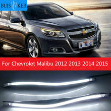 1Set Car Headlight LED Eyebrow Daytime Running Light DRL With Yellow Turn Signal Light For Chevrolet Malibu 2012 2013 2014 2015 2024 - buy cheap