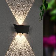Luminária de parede dupla cabeça de led à prova d'água, ip65, lâmpadário de parede para corredor, corredor, varanda, quintal, área externa, 6w