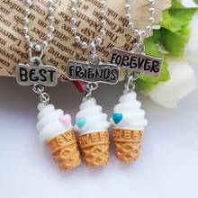 3 Pieces / Set Best Friend BFF Necklace for Women Ice Cream Pendant Necklace Women Friendship BFF Jewelry Children's Gift 2024 - buy cheap