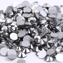Silver Hematite 3D Nail Art ss3 ss4 ss5 ss6 ss8 ss10 ss16 ss20 ss30 ss34 Glass/Crystal Nails Non HotFix Rhinestones decorations 2024 - buy cheap