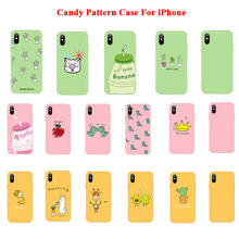 Simple Candy Color Cute Soft Case For iPhone11 Pro XR X XS Max 6 6S 7 8 Plus Fashion Pattern Case For iPhone 11 2019 Cover Coque 2024 - buy cheap