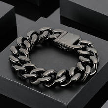 Stainless steel bracelet European and American black titanium steel bracelet Fashion trend titanium steel jewelry 2024 - buy cheap