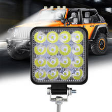 Luces LED antiniebla cuadradas de trabajo para Jeep, ATV, UAZ, SUV, 4WD, 4x4, Tractor y camión, 48W, 2 uds. 2024 - compra barato