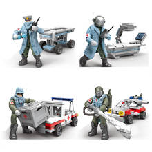 Military series battlefield rescue team nurse mini ambulance stretcher scene accessories Building Blocks Bricks Toys Gifts 2024 - buy cheap