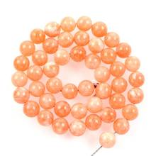 Natural Stone Orange Veins Stripe Alabaster Charm Loose Beads For Jewelry Making Needlework Bracelet DIY Strand 6-10MM 2024 - buy cheap