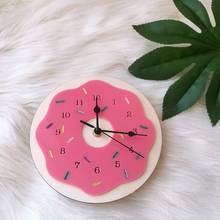 INS Donut Shape Mute Clock Nordic Style Children's Room Decorations Ornaments Nursery Wall Hanging Clocks Kids Gifts Home Decor 2024 - buy cheap