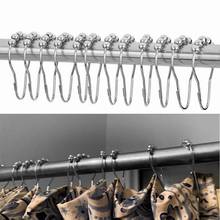 12pcs/pack Rust-Resistant Shower Curtain Rings Hooks Polished Satin Nickel 5 Roller Ball Shower Curtain Bathroom Accessories#p9 2024 - buy cheap