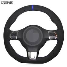 Black Suede Hand-stitched Car Steering Wheel Cover For Volkswagen Golf 6 GTI MK6 VW Polo GTI Scirocco R Passat CC R-Line 2010 2024 - buy cheap