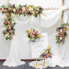 Customized high-end wedding artificial flowers arch floral decoration background decorative flower arrangement decor 2024 - buy cheap