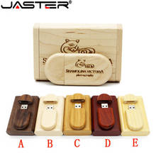 JASTER 1PCS free custom logo Laser Engraving wood+Box pen drive 4GB 16GB 32GB 64GB usb Flash Drive pendrive U disk Memory stick 2024 - buy cheap