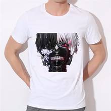 Новая футболка для косплея из японского аниме «Токийский Гуль», удобная дышащая футболка из молочного волокна для мужчин, Топы s 2024 - купить недорого
