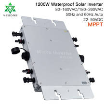 Inversor de conexión a red IP65, 1200W, MPPT, Micro Solar inteligente, onda sinusoidal pura, CC 22-50V a 80-260VAC para Solar 2024 - compra barato