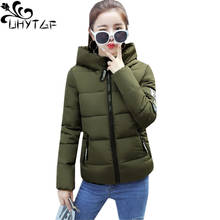 Uhytgf-casaco feminino de algodão, jaqueta slim, curta, quente, com capuz, tamanho grande, 3xl 2024 - compre barato