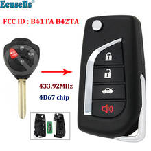 Upgraded Flip Remote key FOB for Toyota Camry Corolla Hilux 4 Buttons 4D67 433.92mhz FCC ID : B41TA B42TA 2024 - buy cheap