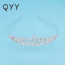 QYY Princess Crystal Silver Color Hair Crown for Women Wedding  Jewelry Dress Accessories Prom Tiara Crown Hair Accessories 2024 - buy cheap