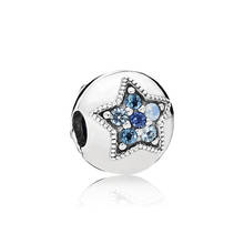 Hot Estrela Brilhante Com Azul Mix Encantos De Cristal Beads Fit Pandora Original Pulseira & Colar Para DIY Fazendo Acessórios Jóias 2024 - compre barato