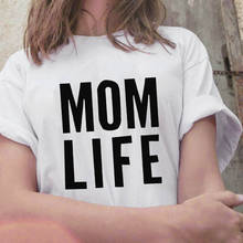 Camiseta feminina estampa letras mãe, gola redonda, manga curta, hipster, verão, casual, 2021 2024 - compre barato