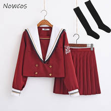 Black Hot Schoolgirl Uniforms Dark Devil Embroidery Jk Sets Japanese School Uniform Cosplay Student Collage Sailor Suit Female 2024 - buy cheap