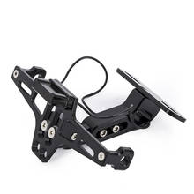 Frame Motorcycle License Number Plate Holder Bracket With Led Light Adjustable For Yamaha Bws R25 R3 Mt03 Msx 2024 - buy cheap