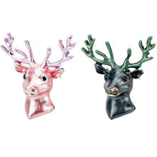 dongsheng Fashion Cute Christmas Reindeer Deer Head Metal Coat Lapel Pins Brooches Badges For Men Women Christmas Jewelry Gift 2024 - buy cheap