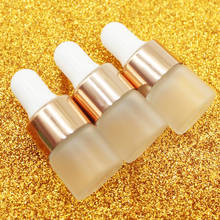 50pcs/lot 1ml 3ml 5ml Perfume Essential Oil Bottles Frosted Glass Dropper Bottle Jars Rose Gold Cover Essential Oil Vials 2024 - buy cheap