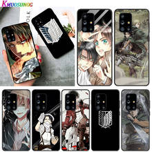 Ataque Anime em Titã para Samsung A91 A81 A71 A72 A52 A51 UW A42 A41 A32 A31 A21 A12 A02S A11 Caso de Telefone Preto 2024 - compre barato