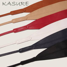 Kasure Self Tie PU Leather Belts For Women Luxury Designer Brand Soft Solid PU Wide Corset Waist Belt Female Dress Tie Band 2024 - buy cheap