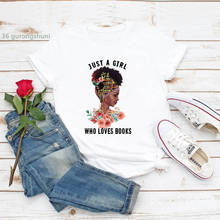 Camiseta feminina estampada melanina preta, estampa gráfica fashion africana preta para meninas roupas tops femininas 2024 - compre barato