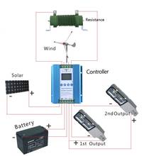 wind generator charge controller 50A 1000W  12v 24v with free dumpload resistor MPPT wind solar hybrid charger 2024 - buy cheap